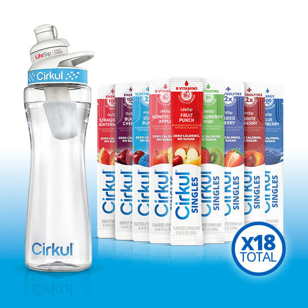 22oz. Plastic Bottle, LifeSip® Fruit Punch, & 18pk Cirkul® Singles