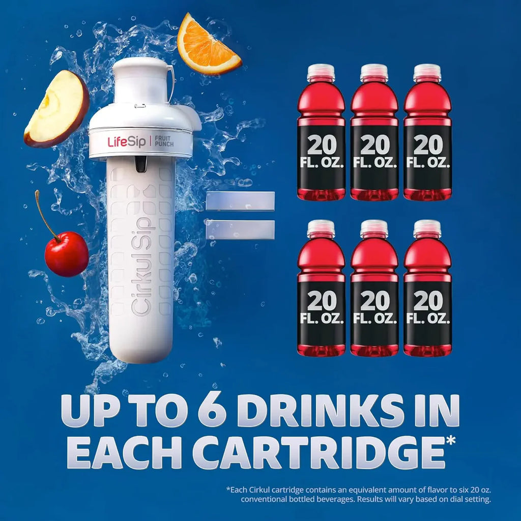 22oz. Plastic Bottle, LifeSip® Fruit Punch, & 18pk Cirkul® Singles